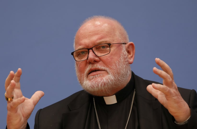 Cardinal Reinhard Marx, chairman of the German Bishop's Conference holds a news conference in Berlin, Germany, October 16, 2019 (photo credit: MICHELE TANTUSSI / REUTERS)