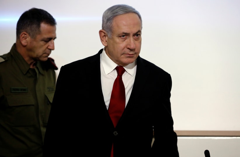 Benjamin Netanyahu and IDF Chief of Staff Aviv Kochavi in Tel Aviv on Tuesday (photo credit: REUTERS)
