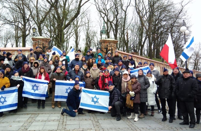 100 descendants of the Chelm death march survivors visited several sites in Poland while retracing their families horrific journey to  Hrubieszów. (photo credit: BENTZI LEVKOVICH/CHELM VETERANS ORGANIZATION)