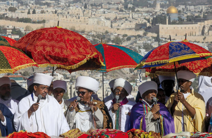 Ethiopian Israelis celebrate the holiday of Sigd in Jerusalem on November 27 (photo credit: MARC ISRAEL SELLEM)