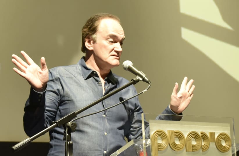 Quentin Tarantino at the Jerusalem Cinemateque on December 14, 2019. (photo credit: SHAUL WEINSTEIN)