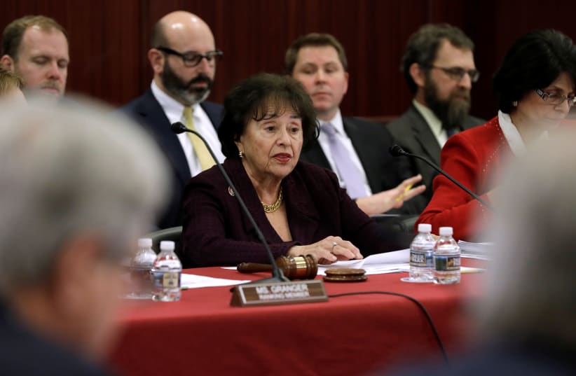 House Appropriations Committee Chairwoman Nita Lowey (D-NY), serving as the Chairwoman of a bipartisan group of U.S. lawmakers from both the U.S. Senate and House of Representatives, opens their first session as they start a first public session to discuss the U.S. federal government shutdown and bo (photo credit: REUTERS/YURI GRIPAS)
