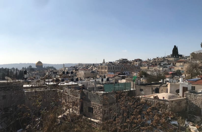 View from the new view of Jerusalem's Old City as Jerusalem wall walkway extends by 1 km. (photo credit: ROSSELLA TERCATIN)
