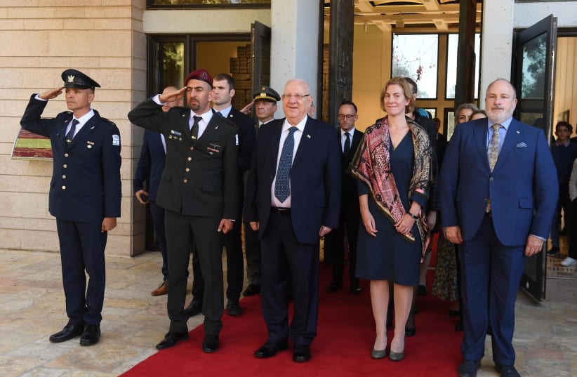 President Rivlin received diplomatic credentials from new ambassadorsof Austria, Cambodia,Belarus, Kazakhstan and Angola to Israel (photo credit: Mark Neiman/GPO)
