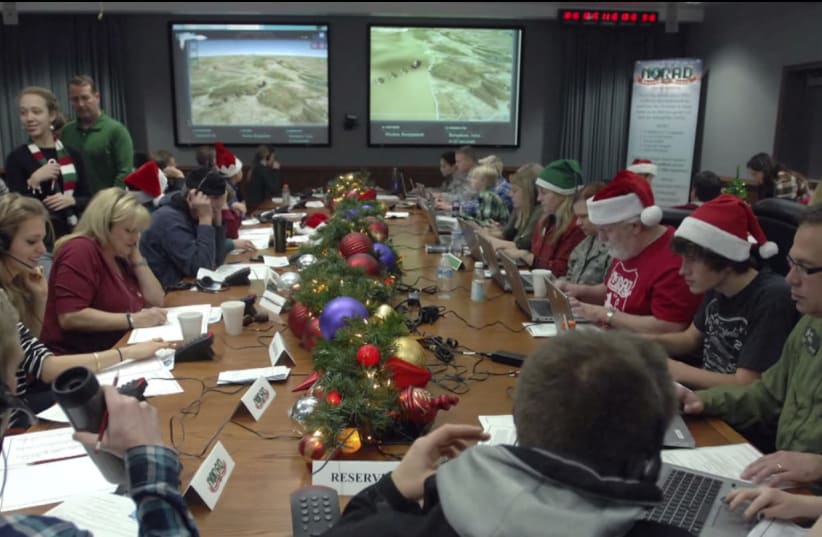 NORAD tracks Santa as he starts his journey as shown in this handout photo provided by North American Aerospace Defense Command Santa Tracker, Dec. 2014 (photo credit: REUTERS/NORAD/HANDOUT)