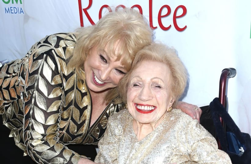 Rosalee Glass and her daughter Lillian attend the premiere of Random Media's "Reinventing Rosalee" at Laemmle's Music Hall Theatre in Beverly Hills, Calif., April 2, 2019 (photo credit: TOMMASO BODDI/GETTY IMAGES VIA JTA)