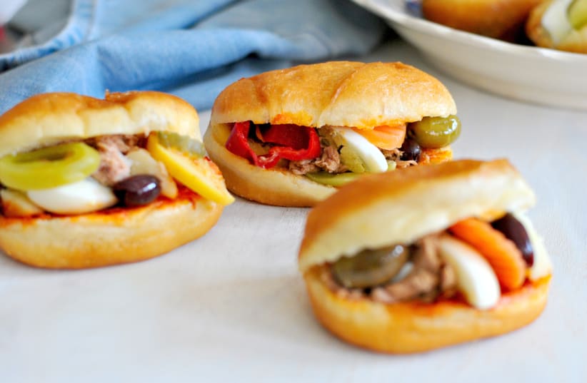 Fricassee sandwiches  for Hanukkah (photo credit: PASCALE PEREZ-RUBIN)
