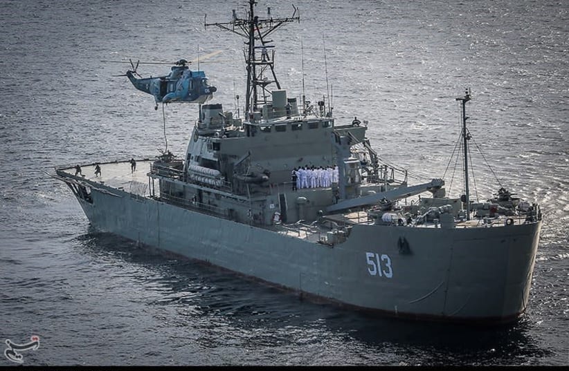Trilateral naval exercise with Iran, Russia and China in Gulf of Oman and Indian Ocean, Dec. 2019 (photo credit: HOSSEIN ZOHREVAND/TASNIM NEWS AGENCY)