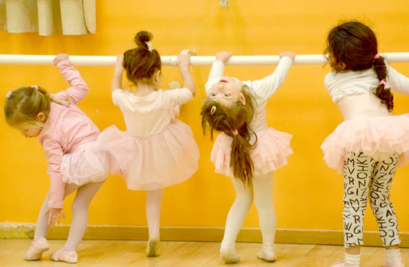 BARRING THE UNEXPECTED: The Not-Ready-for-Prime-Time Tiny Dancers limber up in an Efrat dance studio for their next highly acclaimed performance.  (photo credit: STUART GHERMAN)