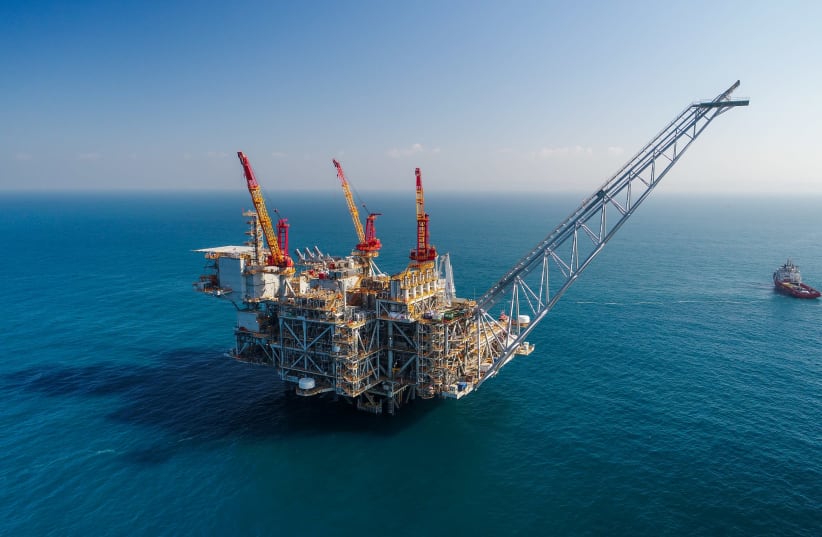 The Leviathan gas platform, 10km. offshore Israel (photo credit: ALBATROSS)