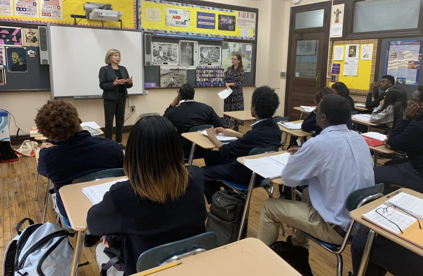 Holocaust class takes place in a school with mostly African-American students. (photo credit: JOSEFIN DOLSTEN/JTA)