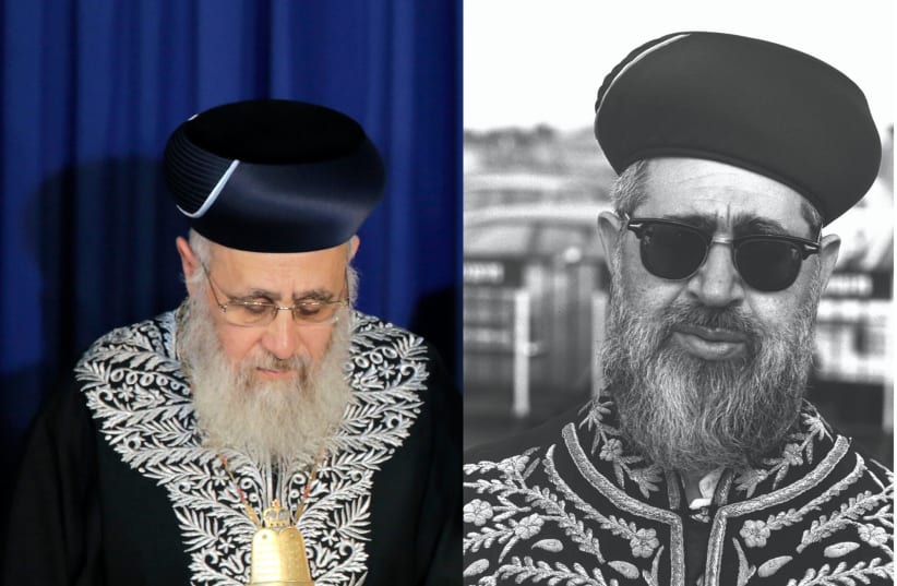SEPHARDI CHIEF Rabbi of Israel Yitzhak Yosef (L) and FORMER SEPHARDI Chief Rabbi of Israel Ovadia Yosef (R) (photo credit: AMMAR AWAD/REUTERS/YA’ACOV SA’AR/GPO)