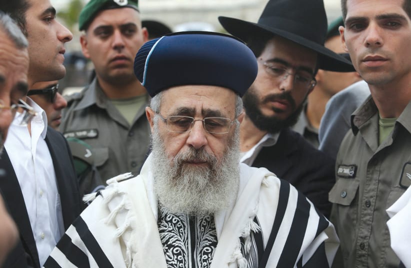 SEPHARDI CHIEF Rabbi Yitzhak Yosef (photo credit: MARC ISRAEL SELLEM/THE JERUSALEM POST)
