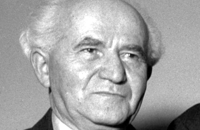 ISRAEL’S FIRST prime minister, David Ben-Gurion (photo credit: Wikimedia Commons)