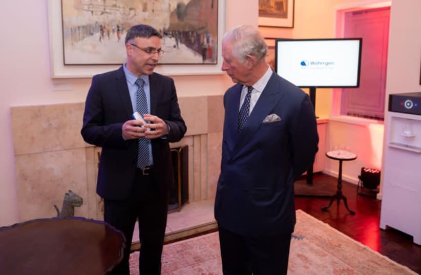 Prince Charles and Professor Hossam Haick. (photo credit: BEN KELMER COURTESY OF THE BRITISH EMBASSY OF ISRAEL)