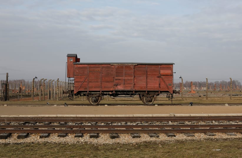 The site of the former Nazi German concentration and extermination camp Auschwitz is pictured during the ceremonies marking the 75th anniversary of the liberation of the camp and International Holocaust Victims Remembrance Day, in Brzezinka near Oswiecim, Poland, January 27, 2020. (photo credit: REUTERS/NORA SAVOSNICK)