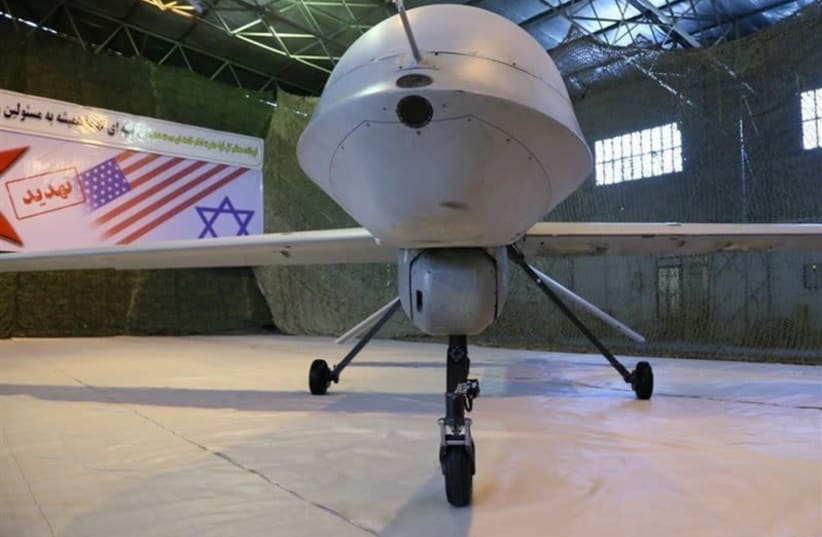 An Iranian version of the American MQ-1 Predator drone is seen in Iran (photo credit: REUTERS)