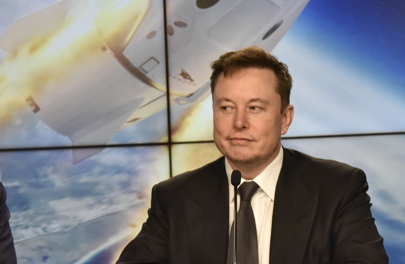 SpaceX founder and chief engineer Elon Musk attends a post-launch news conference to discuss the SpaceX Crew Dragon astronaut capsule in-flight abort test at the Kennedy Space Center in Cape Canaveral, Florida, U.S. January 19, 2020 (photo credit: REUTERS/STEVE NESIUS)