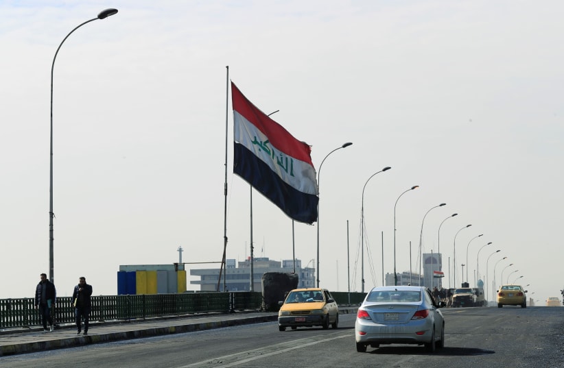 Iraqi security forces re-open BaghdadÕs Sinak bridge, after it was shut down by protesters, in Baghdad, Iraq February 12, 2020 (photo credit: REUTERS/THAIER AL-SUDANI)