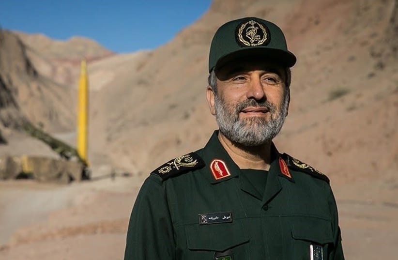 Amir Ali Hajizadeh, commander of the  Islamic Revolutionary Guard Corps elite Aerospace force (photo credit: TASNIM NEWS AGENCY/WIKIMEDIA COMMONS)