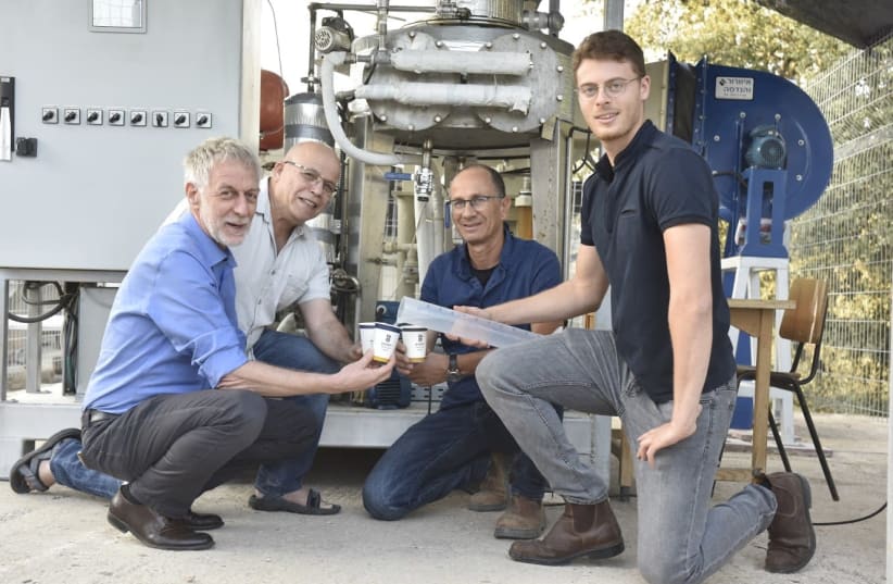 From left: Prof. David Broday, Prof. Eran Friedler, Ilan Katz and Liron Houber (photo credit: TECHNION SPOKESPERSON'S OFFICE)