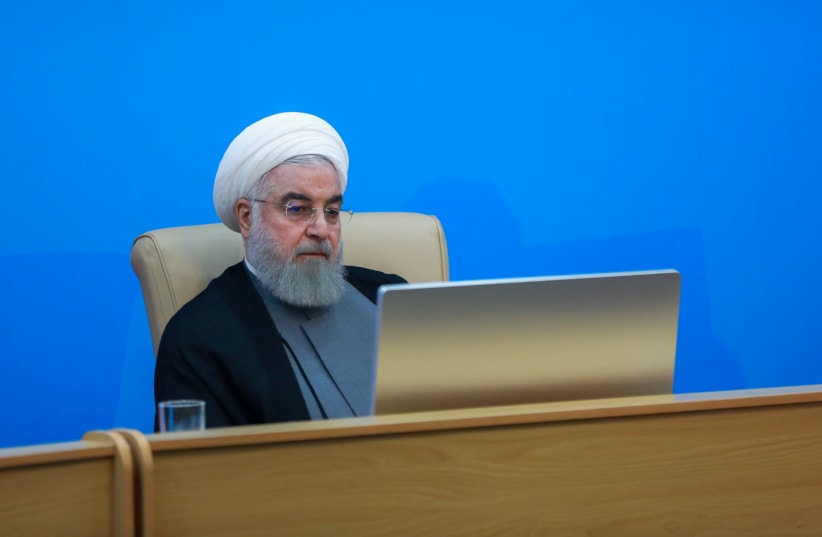 Iranian President Hassan Rouhani is seen during meeting with health ministry top officials in Tehran (photo credit: REUTERS)