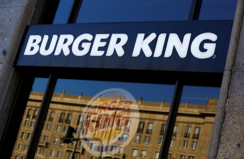 Burger King logo is seen in a restaurant in Warsaw (photo credit: REUTERS)