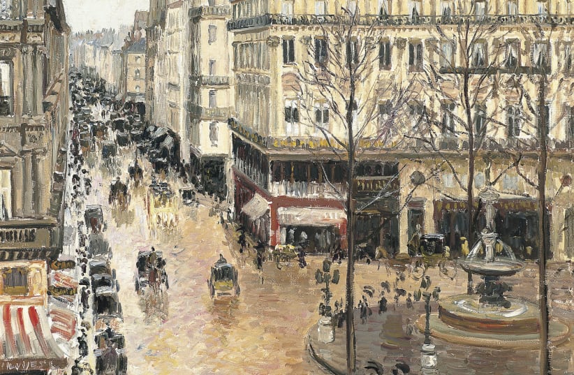 Camille Pissarro's "Rue Saint-Honore in the Afternoon. Effect of Rain" (photo credit: WIKIMEDIA)