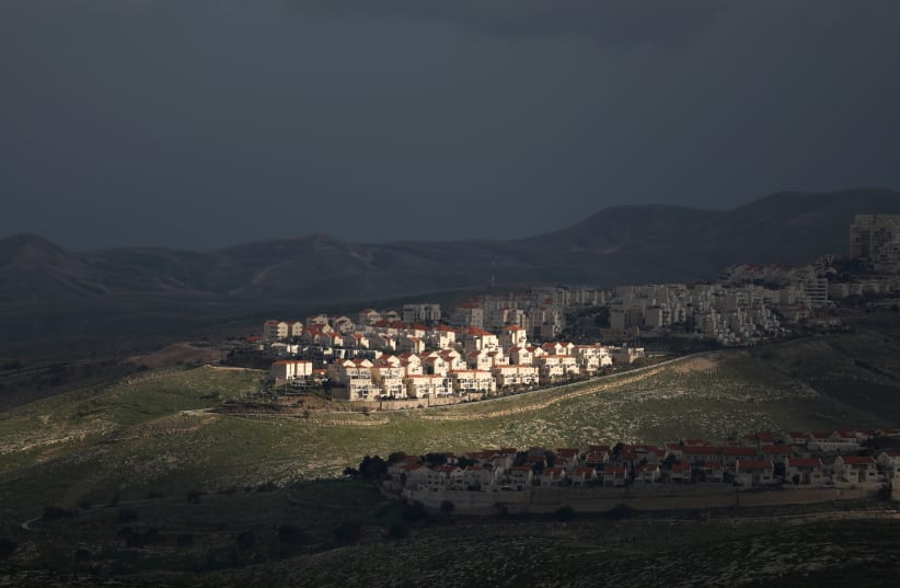 A view of the Israeli settlement of Ma'ale Adumim February 25, 2020. (photo credit: AMMAR AWAD / REUTERS)