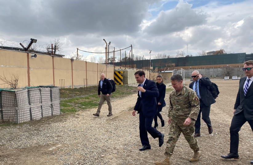 US Defense Secretary Mark Esper arrives in Kabul, Afghanistan February 29, 2020 (photo credit: REUTERS/IDREES ALI)