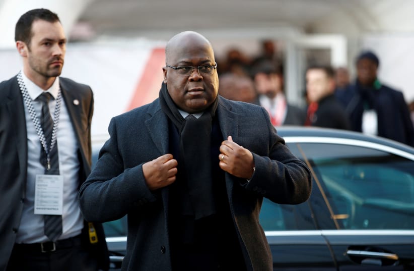 FILE PHOTO: Democratic Republic of Congo President Felix Tshisekedi arrives at the UK-Africa Investment Summit in London, Britain January 20, 2020. (photo credit: HENRY NICHOLLS/REUTERS)
