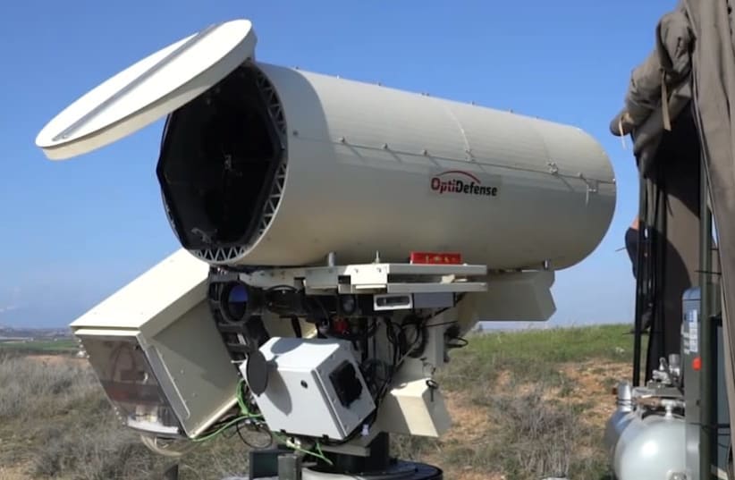 The OptiDefence laser defense system, which can neutralize attacks by balloons and drones (photo credit: screenshot)