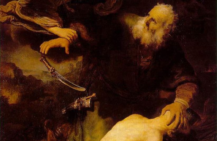 Abraham and Isaac’ (oil on canvas), Rembrandt, 1634 (photo credit: Wikimedia Commons)