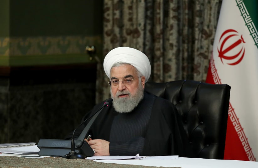 Iranian President Hassan Rouhani speaks during the cabinet meeting in Tehran, Iran, March 4, 2020 (photo credit: OFFICIAL PRESIDENT WEBSITE/HANDOUT VIA REUTERS)