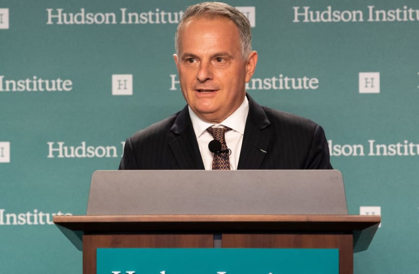 Kenneth Weinstein, president of the Hudson Institute, speaks at the think tank in Washington, July 24, 2018 (photo credit: MICHAEL BROCHSTEIN/SOPA IMAGES/LIGHTROCKET VIA GETTY IMAGES/JTA)
