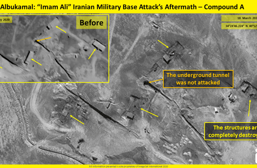 Syria, Albukamal: "Imam Ali" Iranian military base completely destroyed (photo credit: IMAGESAT INTERNATIONAL (ISI))