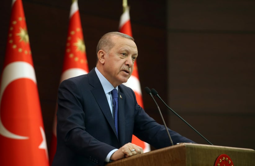 Turkish President Recep Tayyip Erdoğan (photo credit: HANDOUT/REUTERS)