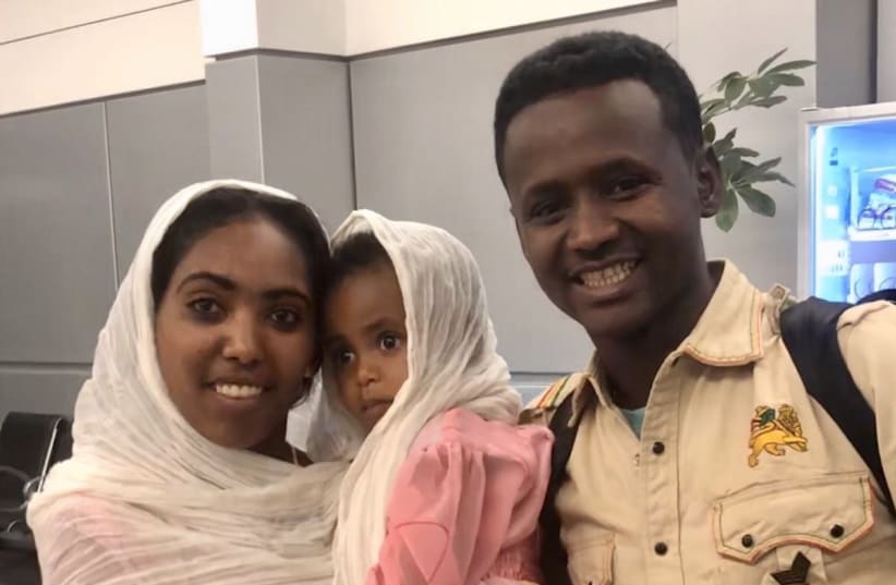 A young couple who were among the 72 immigrants from Ethiopia whom Israel welcomed last month in the midst of the Covid-19 pandemic. (photo credit: Courtesy)
