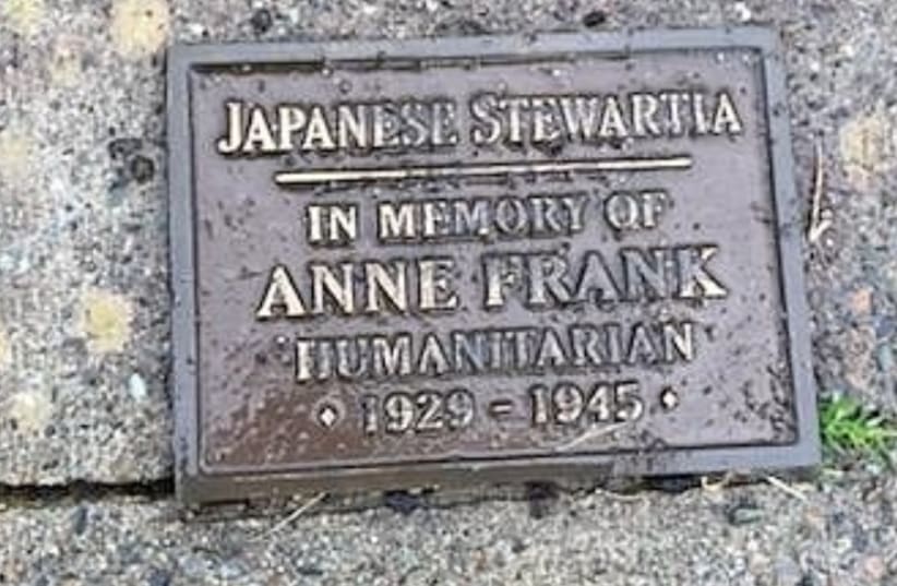 The Anna Frank memorial in Coeur d'Alene Idaho (photo credit: NEWSBREAK)