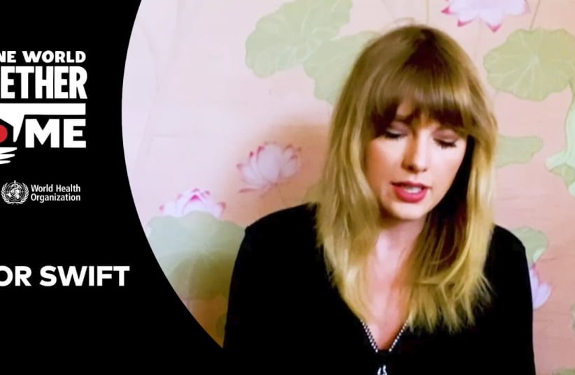Taylor Swift performs on Saturday's special 'One World' broadcast. (photo credit: YOUTUBE)