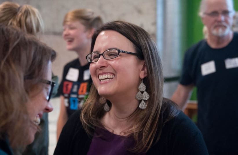 Katie Rosenberg campaigns in Wausau, Wis., June 27, 2019 (photo credit: BC KOWALSKI/WAUSAU CITY PAGES)