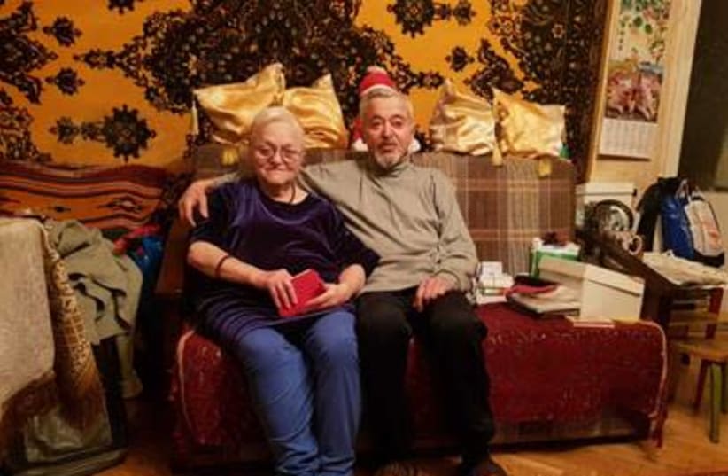Leonid Cherniakov and his wife, Yeva, in Kyiv, Urkaine two days before making aliyah (photo credit: INTERNATIONAL FELLOWSHIP OF CHRISTIANS AND JEWS)