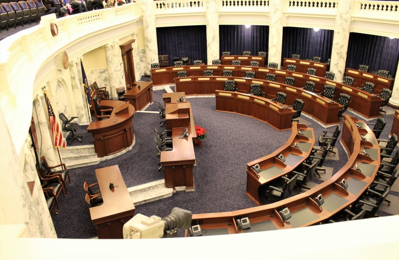 The Idaho House of Representatives Room in Idaho State Capitol Building (photo credit: WIKIMEDIA COMMONS/RICKMOUSER45)