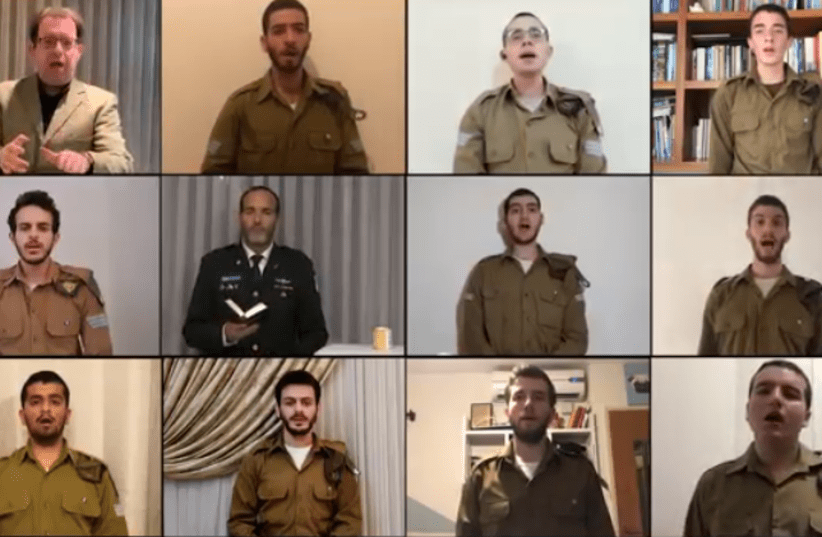  IDF Chief Cantor Shai Abramson and choir (photo credit: screenshot)