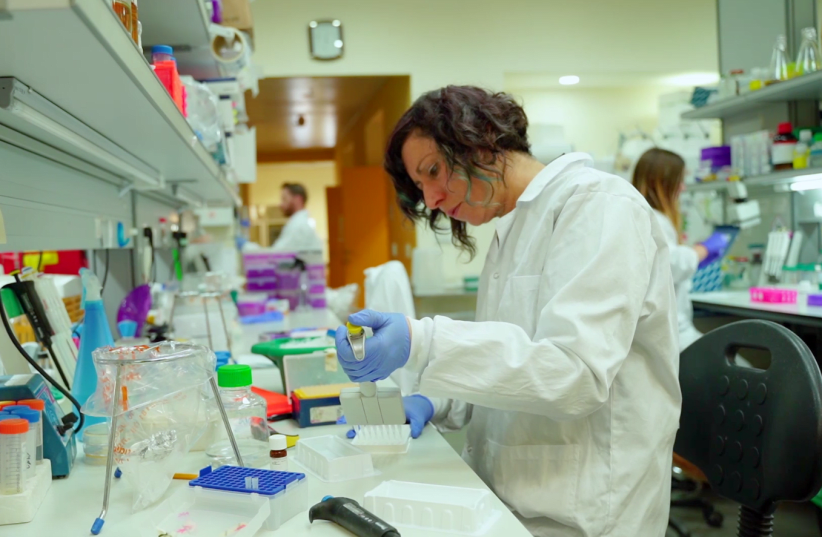 A MigVax researcher works on a COVID-19 vaccine. (photo credit: COURTESY MIGVAX AND OURCROWD)