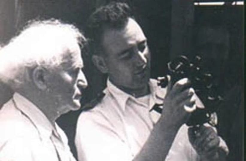 Paul N. Shulman (right), a US Navy officer, was asked by Israeli Prime Minister David Ben-Gurion (left) to found the Israeli Navy and became its second commander. (photo credit: BRIG. GEN. NIR MAOR/CREATIVE COMMONS)