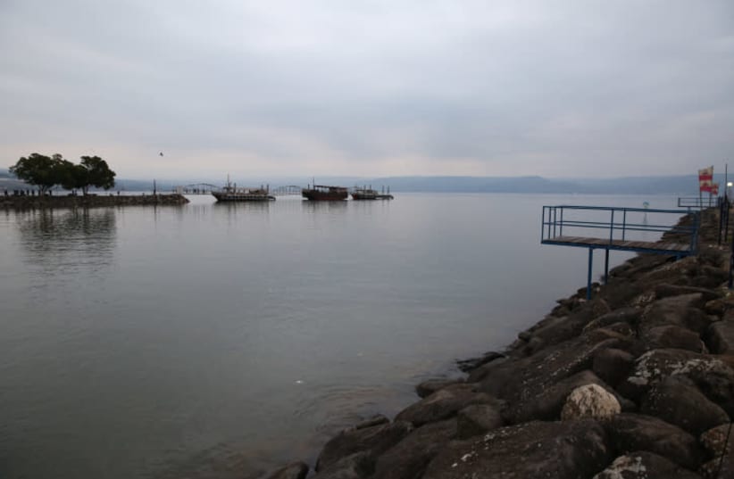 A TRANQUIL scene in today’s Tiberias, with a view of the Kinneret from the northern city (photo credit: DAVID COHEN/FLASH 90)