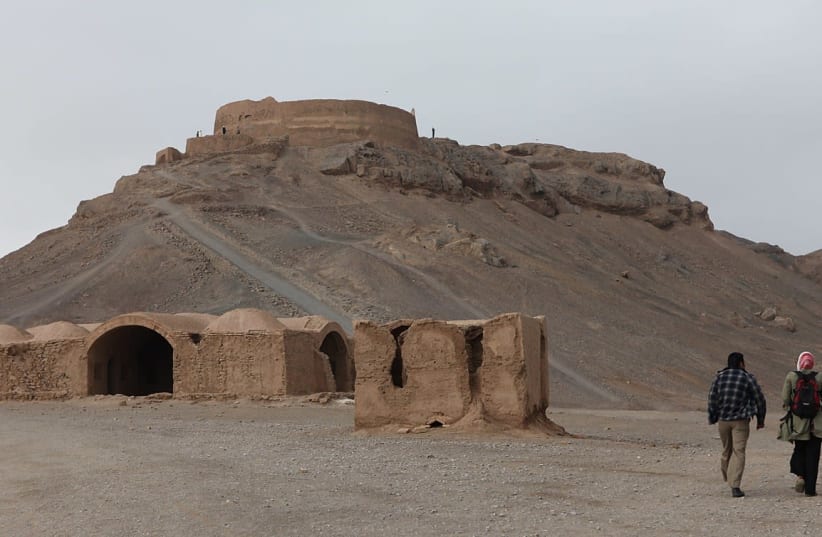 Zoroastrian tower of Silence in Yazd, Iran (photo credit: Wikimedia Commons)