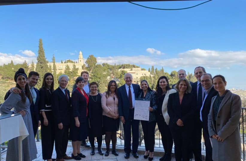Members of the Ruderman Civil Forum Sign the Declaration of Support, February 2020 (photo credit: Courtesy)