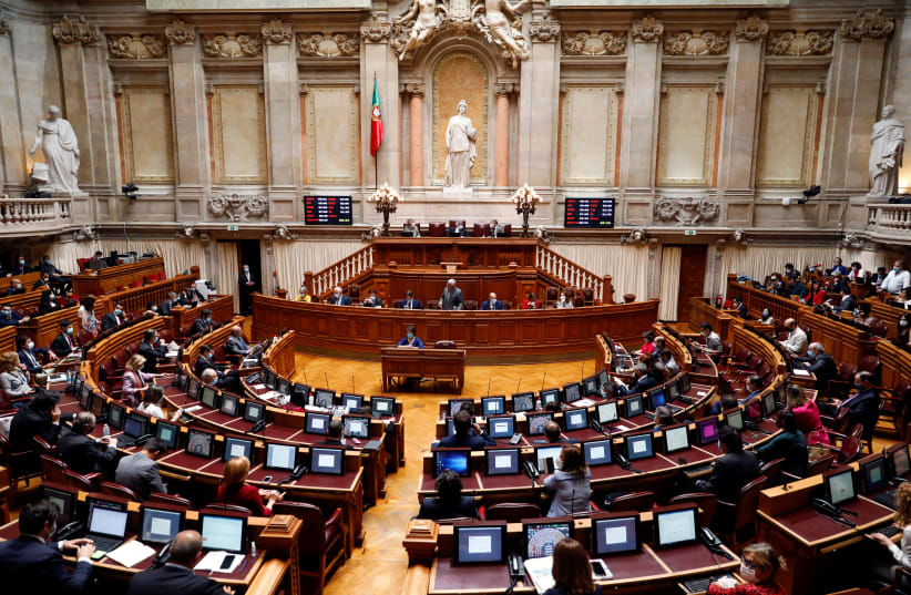 Portugal's Prime Minister Antonio Costa speaks during a biweekly debate at the parliament, amid the coronavirus disease (COVID-19) outbreak, in Lisbon, Portugal, May 7, 2020 (photo credit: REUTERS/RAFAEL MARCHANTE)